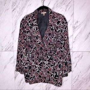 Dressbarn Geo Print Button Blazer Jacket SZ 22/24